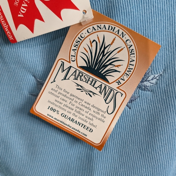 NWT Vintage Marshlands Canada Women's L/G blue shirt with maple leaves - Picture 4 of 8